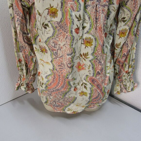 Allsaints Womens Penny Cascade Long Sleeve High-Low Top Size 0 XS Spring Green - Picture 3 of 7